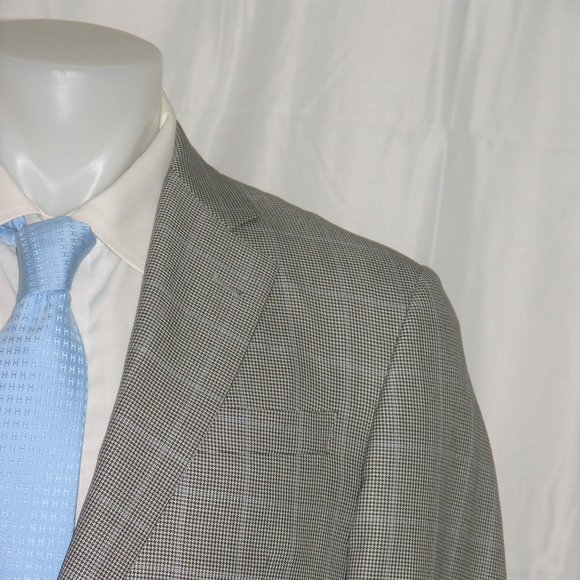 Brooks Brothers 1818 Madison DragoGray Houndstooth Two Button Blazer 41R
